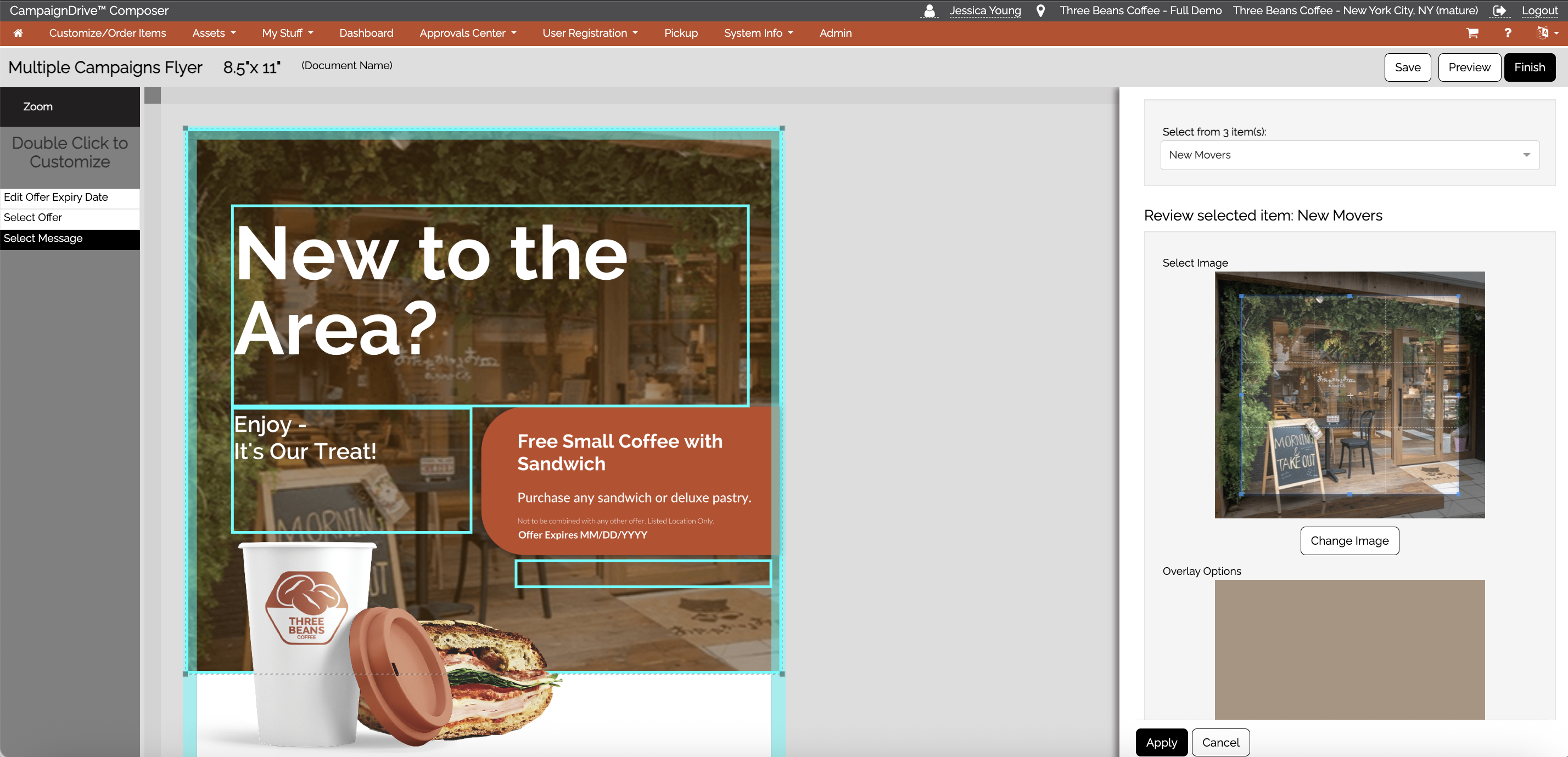 CampaignDrive's Studio Compose allows for easy customization of flyers, postcards,  signage and more!