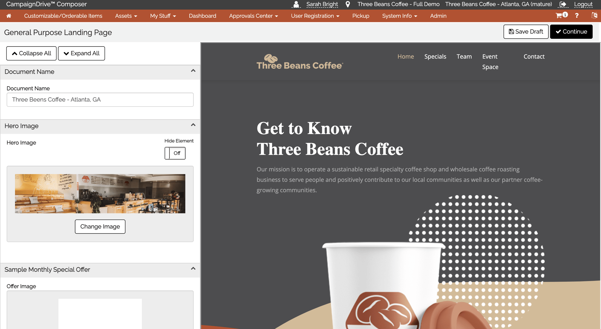 local landing page